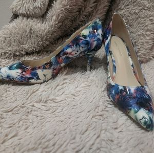 Marc Fisher Pointed Toe Floral Heels